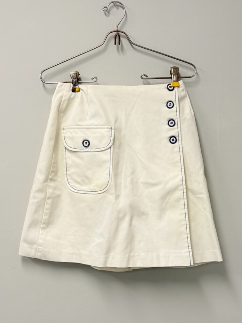 60s Vintage White Stag Sz XS Navy blue on white Skort
